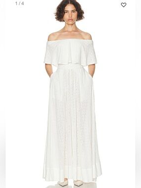 Helsa Petite Eyelet Midi Dress NWT